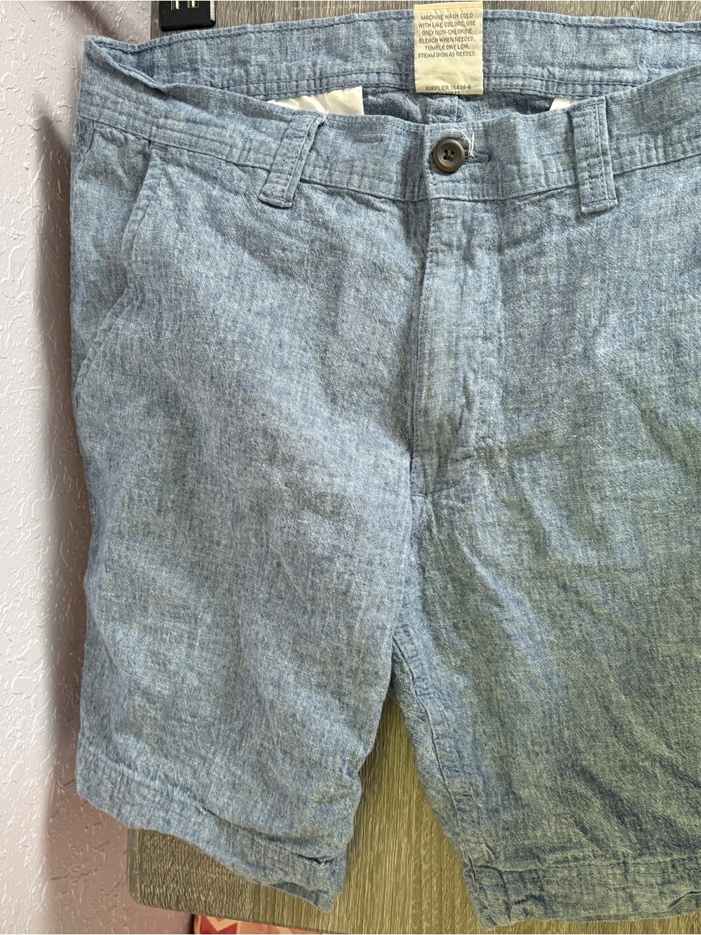 St. John's Bay Light Blue Chambray Flat Front Shorts